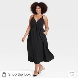 NWT Women’s Ruched Midi Dress from A New Day Black Size 1X